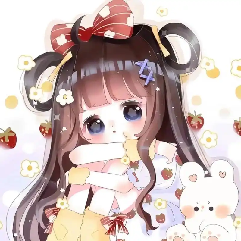 女生头像116‖手绘动漫可爱软萌q版卡通 "智者不如爱河,我是小笨蛋"