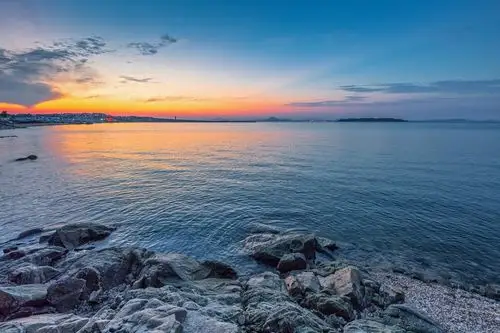 一组海边黄昏风景
