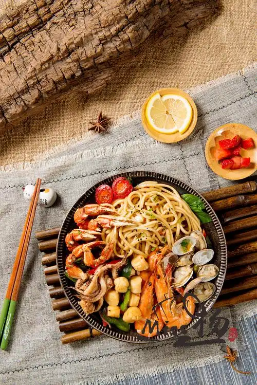 海鲜面拍摄美食食品摄影菜谱菜单拍摄美团图片拍照