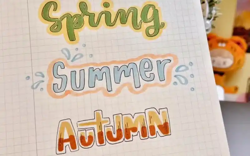 手帐英文字体|一年四季春夏秋冬