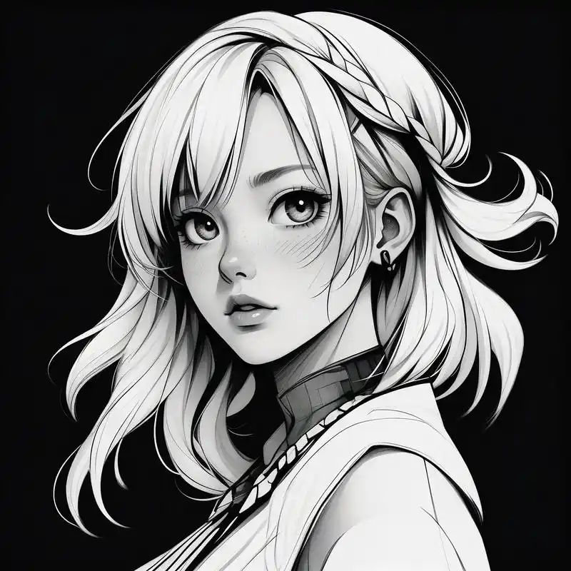 黑白素描头像,霸气冷酷超拽94 今日份黑白素描女生头像来啦～超拽