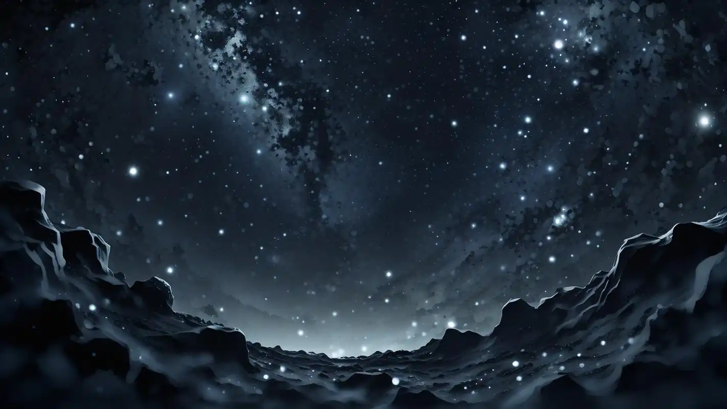 99深邃的黑色背景中,点缀着闪烁的星空,简约而不失高级感.