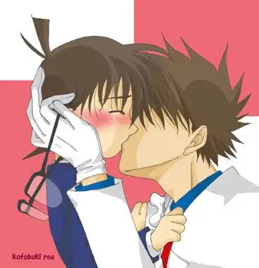 柯南怎么会跟基德kiss呢?