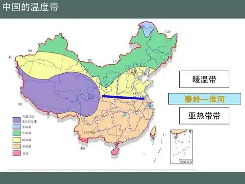 中国的温度带 暖温带 秦岭—淮河 亚热带带