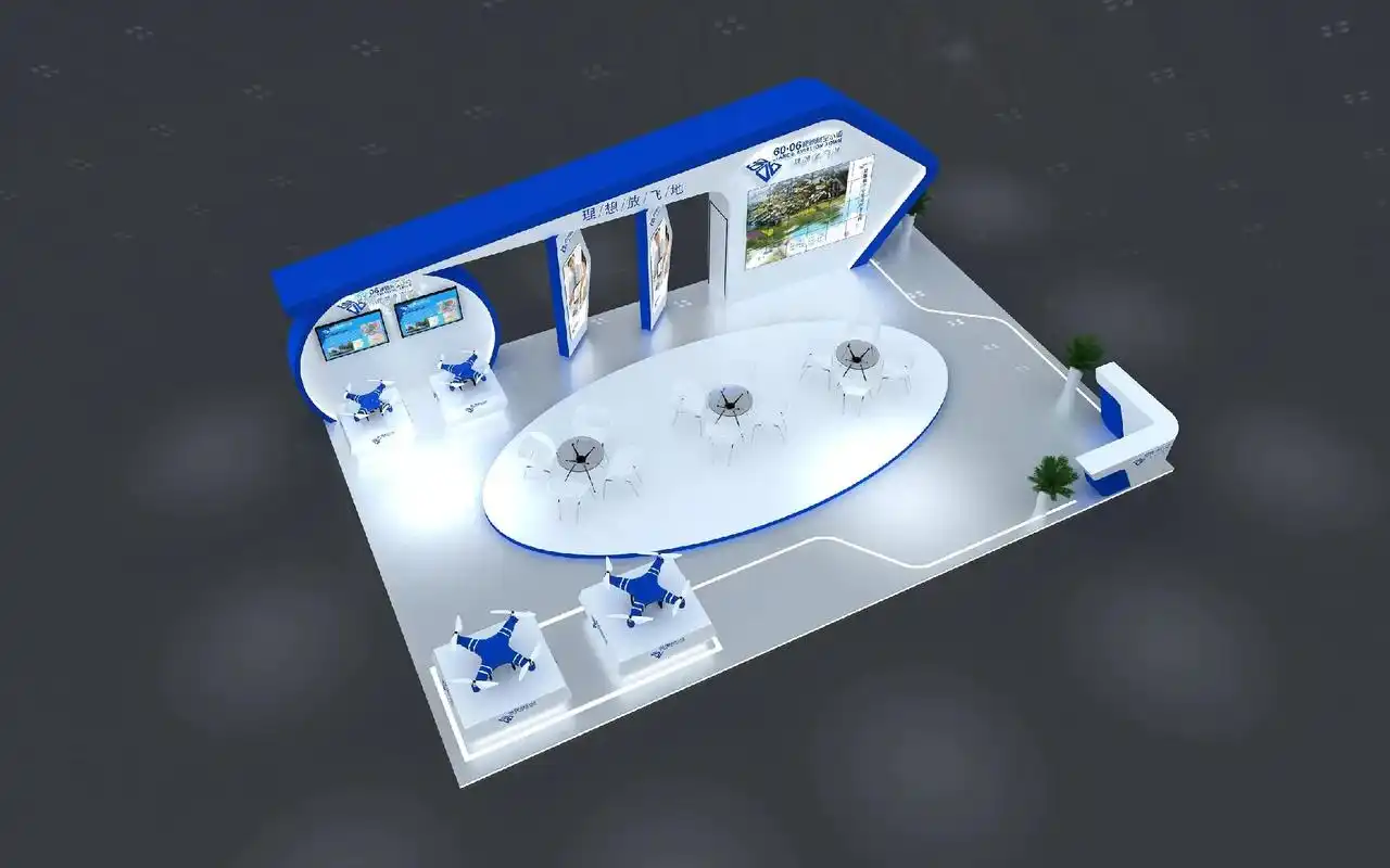 航天科技展位设计3d效果图 - 抖音