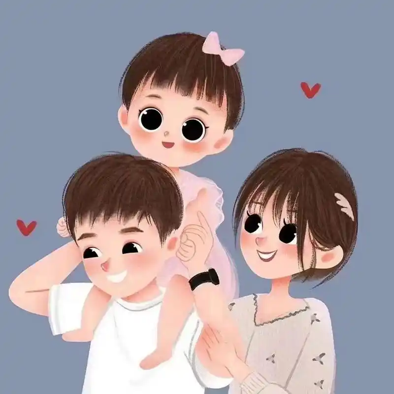今日份の好看的一家三口头像合集 98适合朋友圈长期不发动态的文案