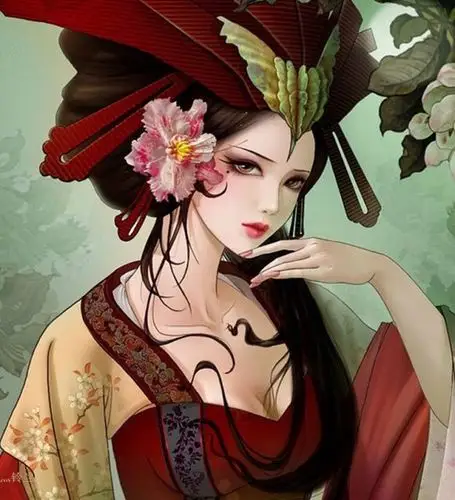 彼岸花.古风,手绘,美人.