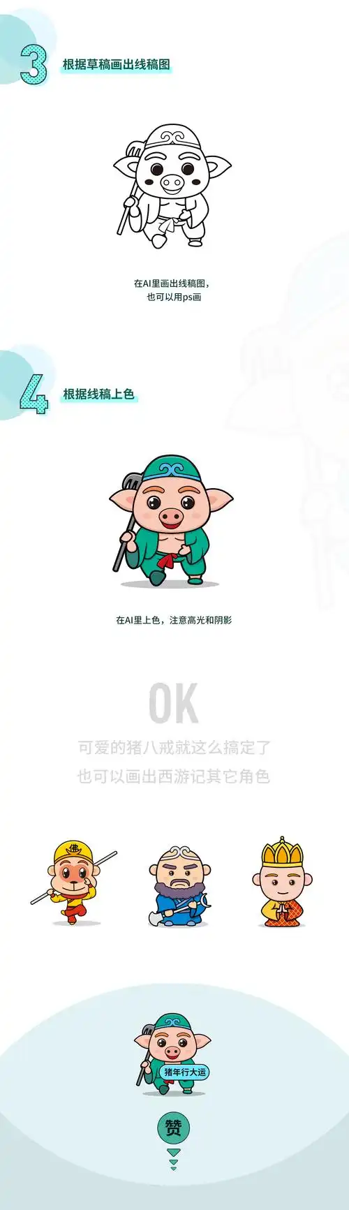 猪年怎么画猪八戒