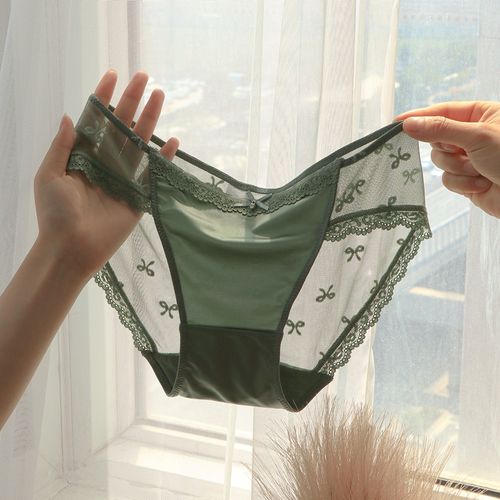 宝藏新品丝滑冰丝内裤女性性感低腰超薄透明女三角裤