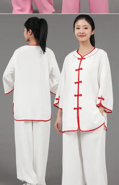 太极服女夏装七分袖新款团购太极拳服装夏季低领时尚凉练功表演薄款