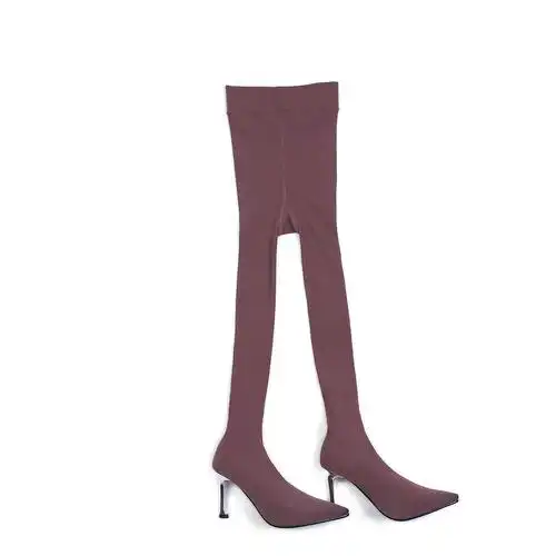 2022瘦腿连裤靴女网红连身丝袜靴细高跟鞋性感时装靴