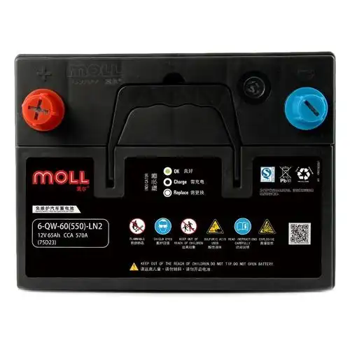 莫尔/moll 蓄电池 电瓶 以旧换新 75d23r【正锥】/6-qw-65(570)-d23