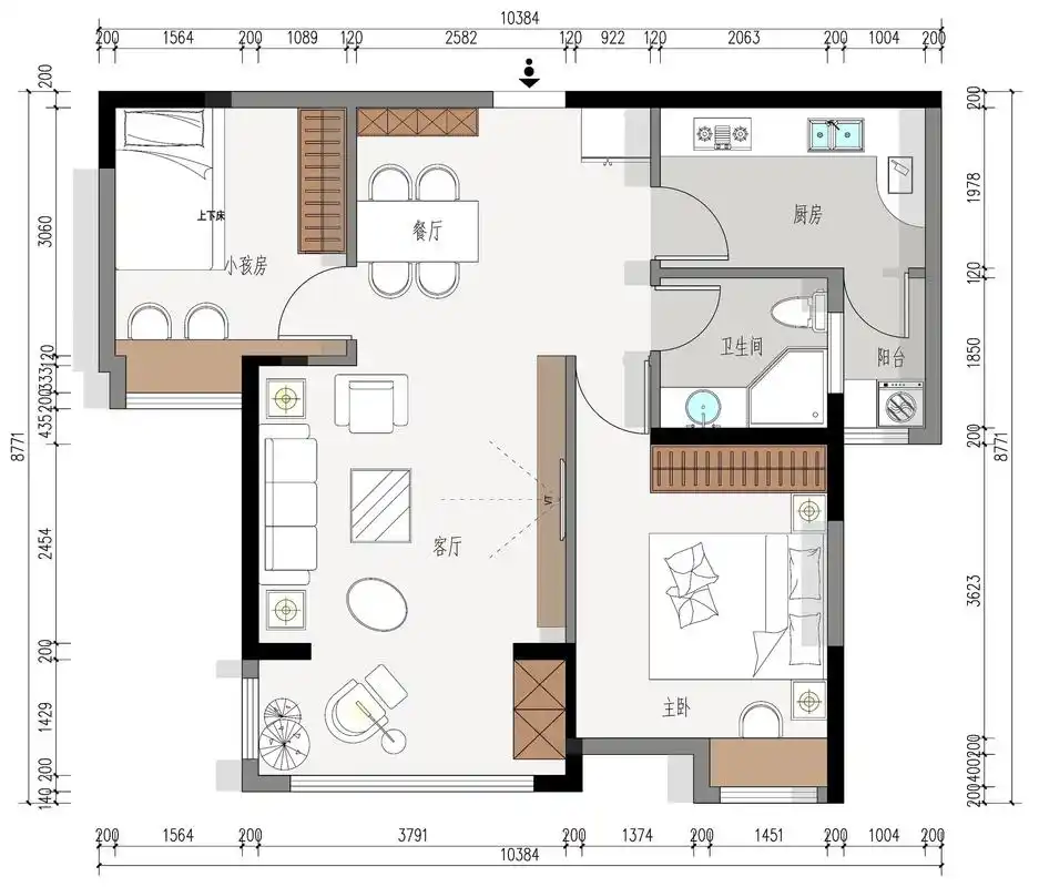 只有两房,二胎家庭的平面设计图