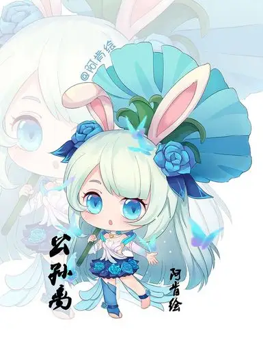 王者荣耀q版同人漫画插画公孙离花仙子头像阿肯绘