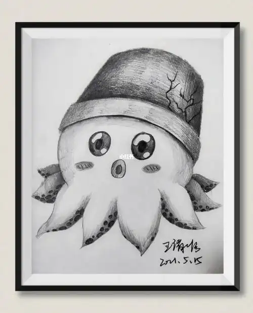 儿童画素描章鱼宝宝