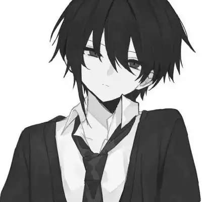 人物头像男生动漫高清黑白