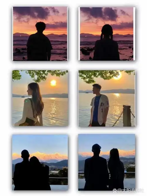 超好看的日落情侣头像
