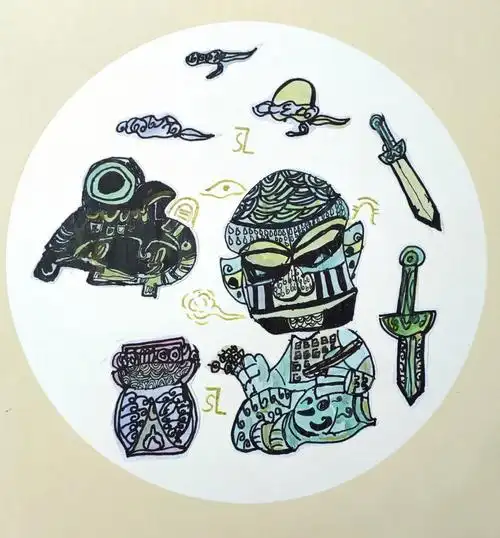 三星堆文化儿童绘画