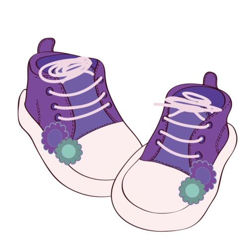 卡通紫色帆布鞋