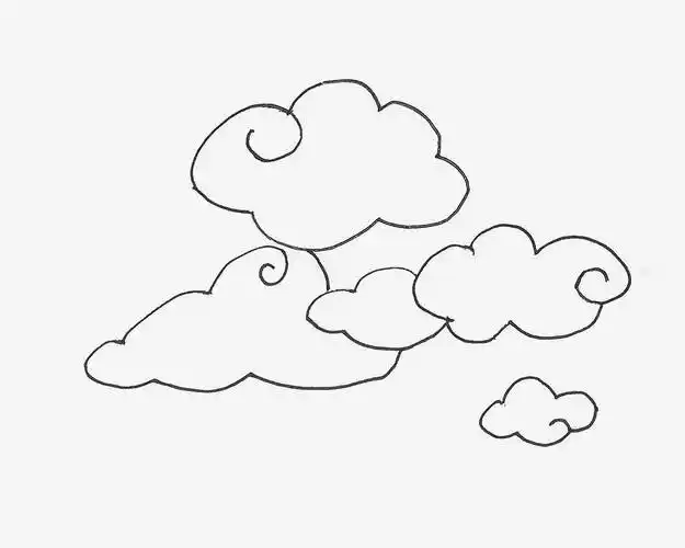 云朵简笔画漂亮简笔画教程