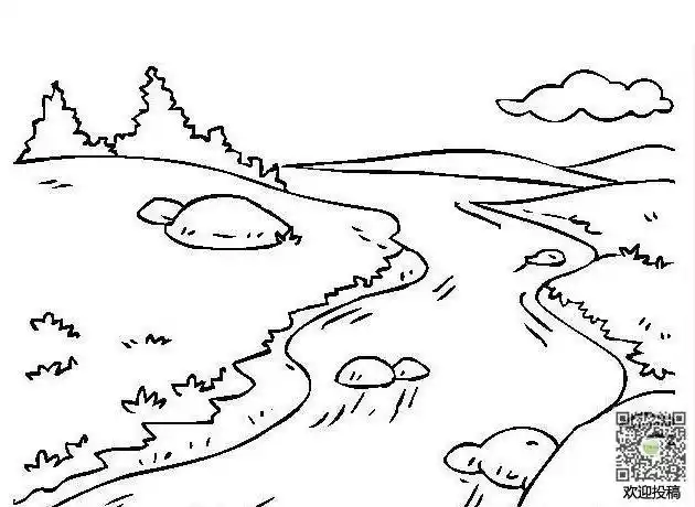 河的简笔画河边的简笔画