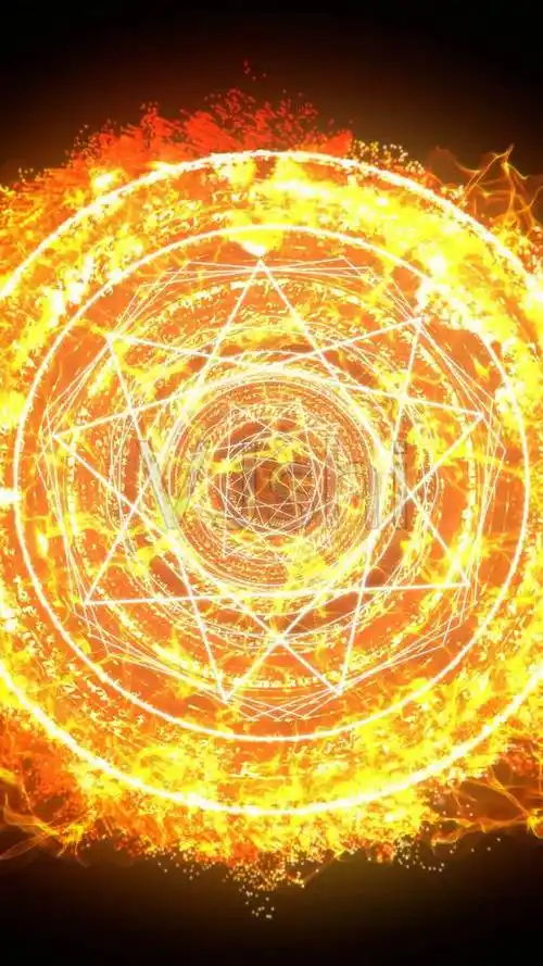 抖音循环火焰魔法法阵特效素材