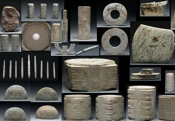 良渚古城反山王陵第十二号墓出土的部分玉器 浙江省文物考古研究所供