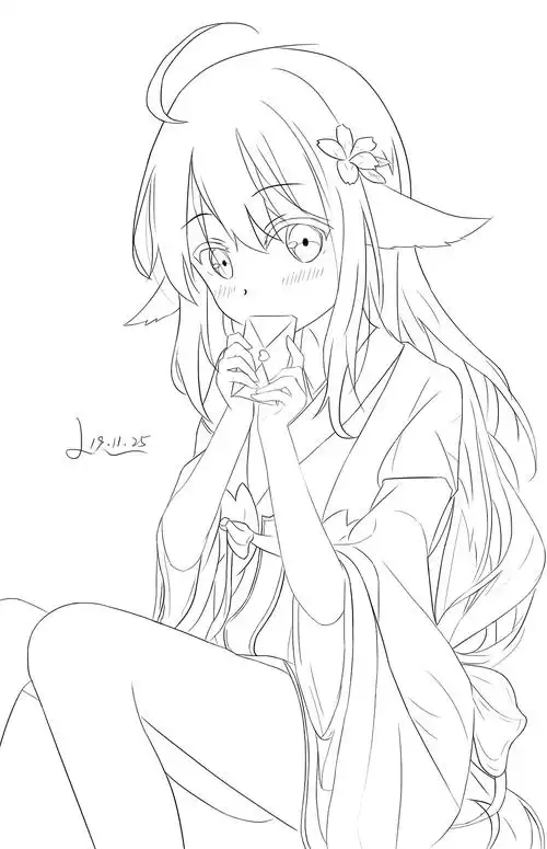 最近一段时间的板绘练习线稿小集合最爱狐妖小红娘