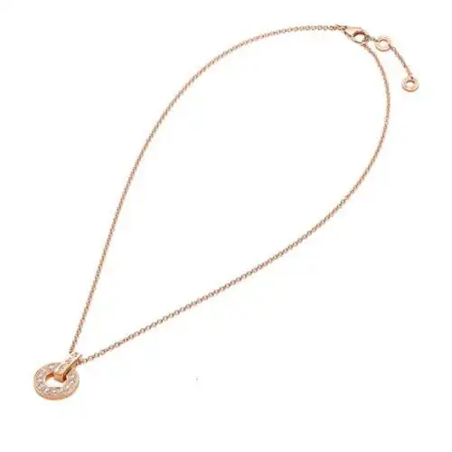 bvlgari宝格丽bvlgaribvlgari系列18k金玫瑰金镂空项链镶嵌密钉钻石