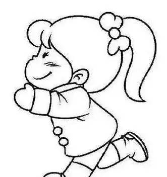 侧身人物简笔画女孩