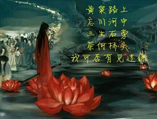 传说,在去往地狱的黄泉路上有一条河,叫忘川河;河上有一座桥,叫奈何桥