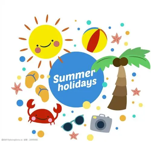 8款可爱夏日假期元素矢量素材