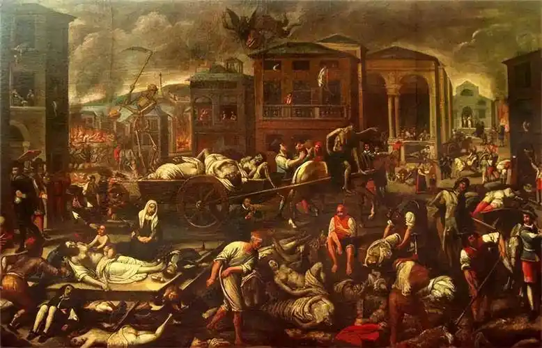 中世纪欧洲瘟疫画作(图源网络)中世纪的欧洲人以不洗澡为荣,欧洲传