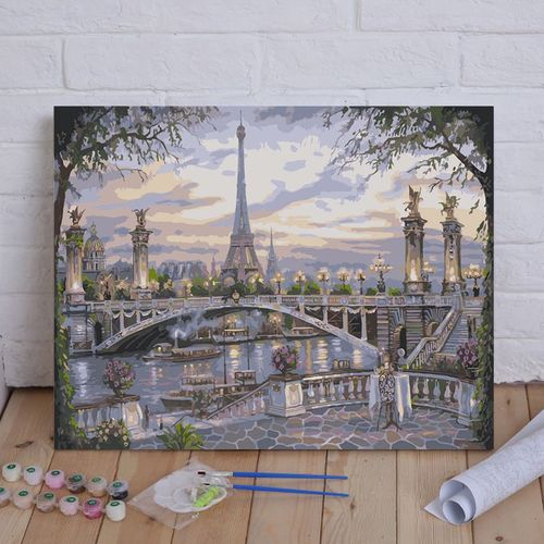 diy数字油画花卉风景客厅人物动漫填色手工绘油彩装饰画 休闲傍晚