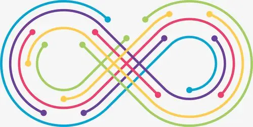 荧光色矢量卡通风格无限循环