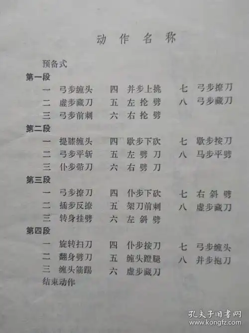 初级刀术国家体委运动司编人民体育出版社1958年1版1974年11印
