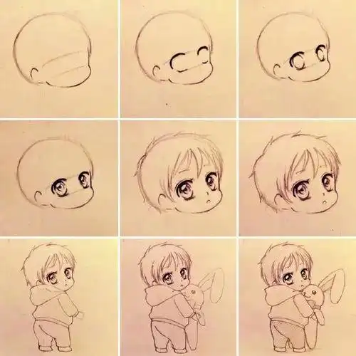 q版人物教程初学者q版动漫人物绘画练习可爱q版动漫人物怎么画q版动漫