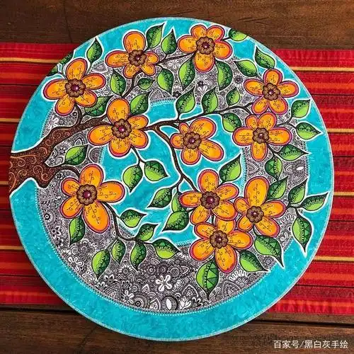 创意线描手绘,不一定画在纸上,试试纸盘和木板,瓷盘