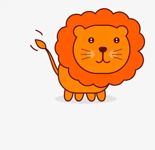 卡通手绘可爱小动物小狮子英文字母