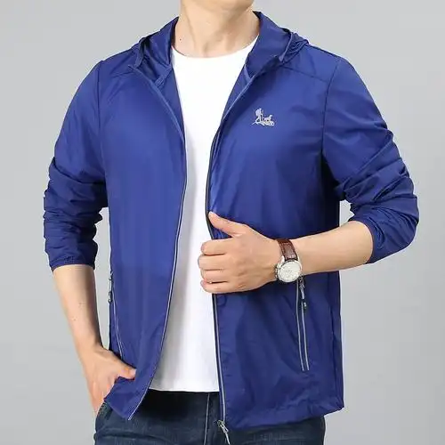 跨境夏季新款户外防晒衣男士轻薄外套透气皮肤衣运动冰丝夹克超薄