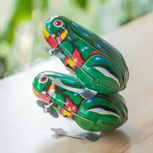 怀旧玩具跳跳铁皮小动物上链青蛙公鸡坦克小时候80后童年回忆包邮