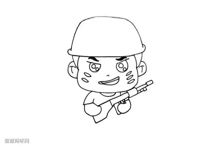 q版士兵简笔画教程