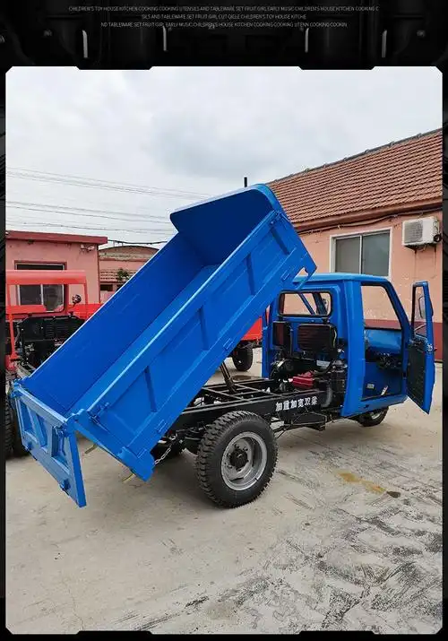 工程三轮车农用车自卸翻斗多功能载重建筑用地养殖全封闭鹏三轮车