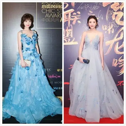 唐艺昕跟毛晓彤穿深v长裙同台,却被女人味十足的她抢尽风头!