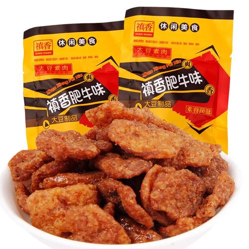 隽颜堂稹香肥牛大豆素肉禛香香菇酱牛肉味辣条8090后怀旧小零食素食