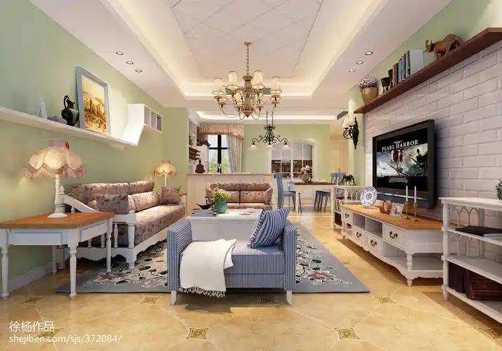 田园风格电视墙的设计效果图欣赏 – 设计本装修效果图