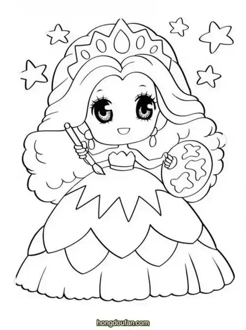 10张美少女美少女战士公主涂色图片免费下载-红豆饭小学生简笔画大全