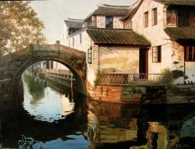 【转载】于达的江南水乡 油画风景