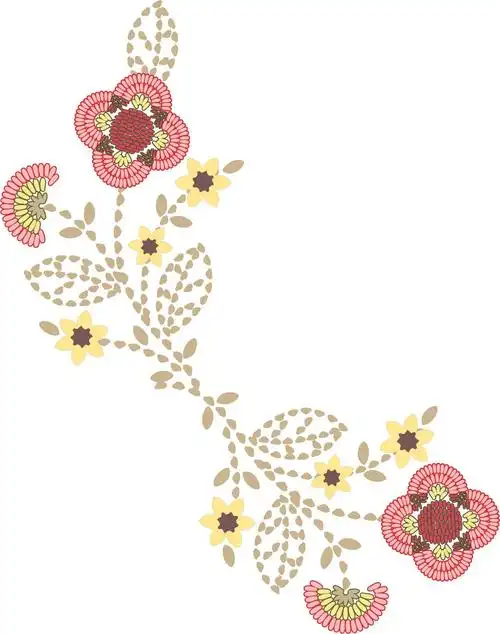 印花矢量图花纹花边优雅植物花免费素材