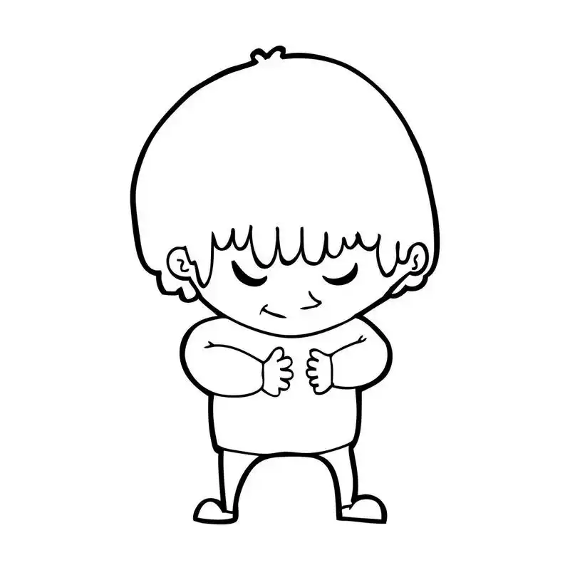 卡通害羞男孩,卡通害羞男孩